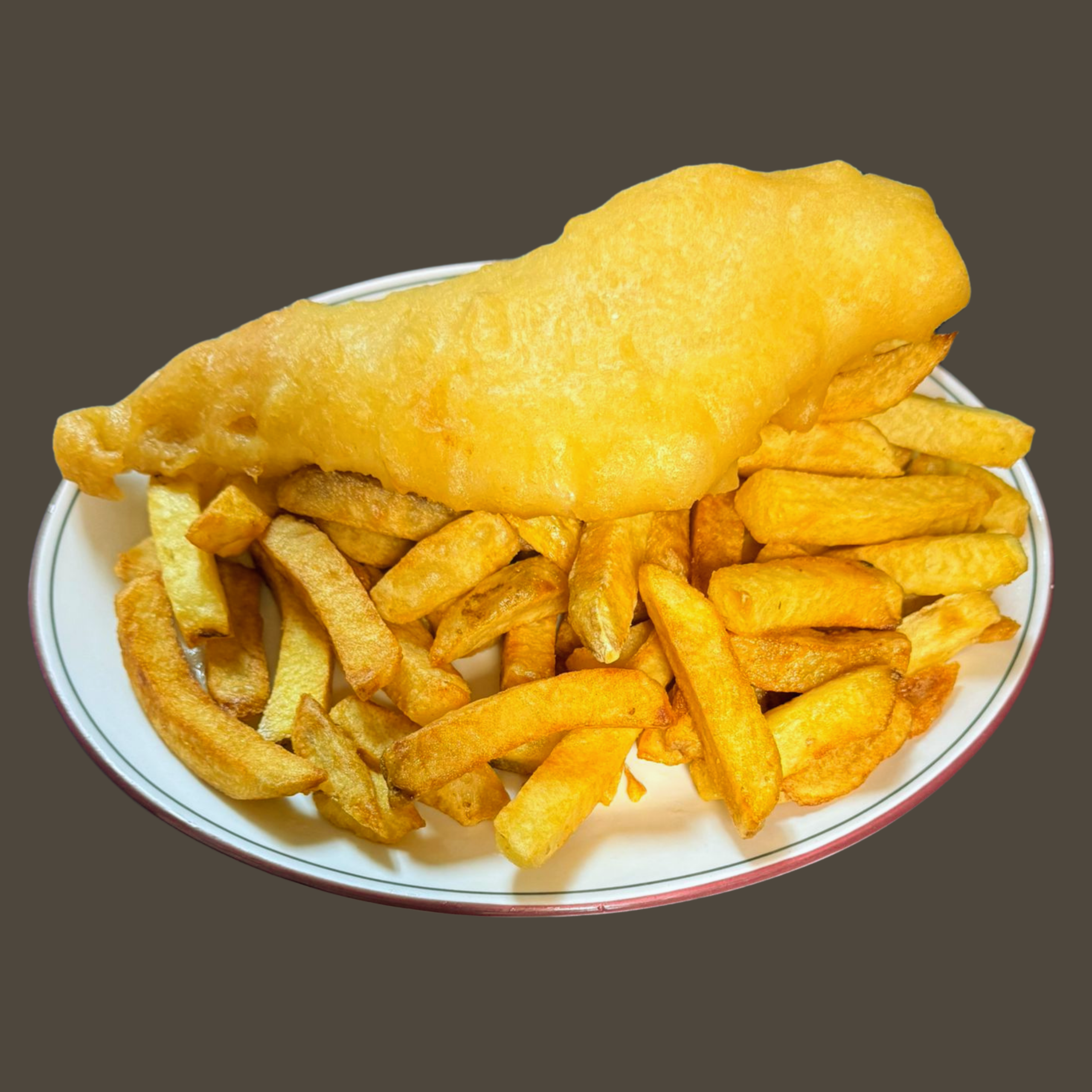 McNie's Premium Crispy Halibut Fish & Chips with hand-cut fries
